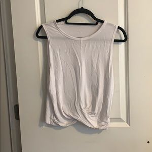 ALO Yoga white twist crop exercise top